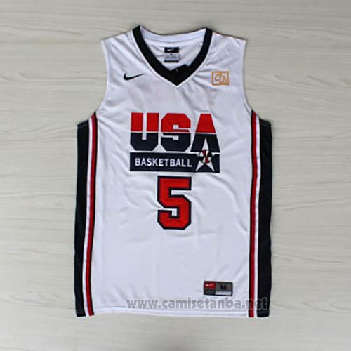 Camiseta USA 1992 David Robinson #5 Blanco
